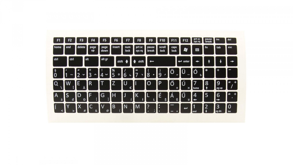 Billentyűzet matrica Magyar Fekete